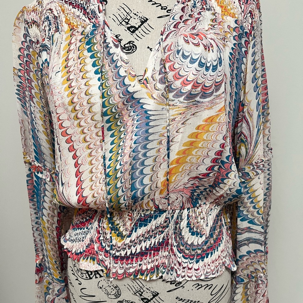 Colorful Patterned Women's Top - Picture 7 of 12